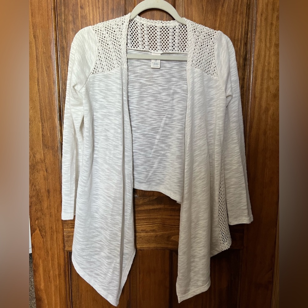 White Sweater with Lace Detail
